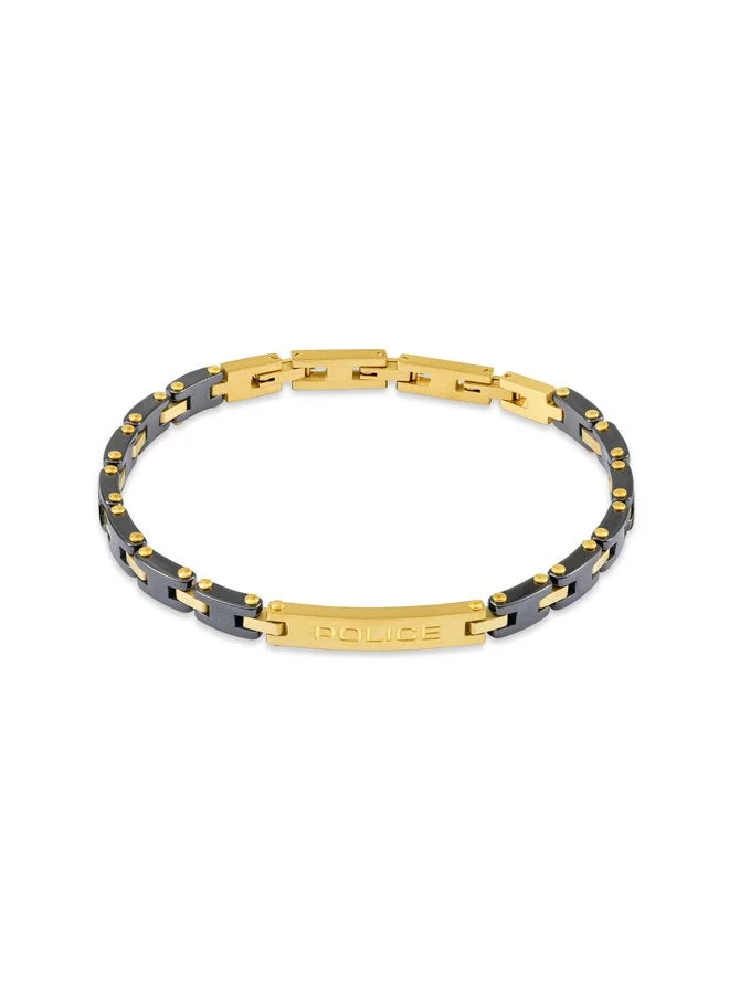 POLICE Ceramica I Grey and Gold Chain Bracelet for Men 220mm